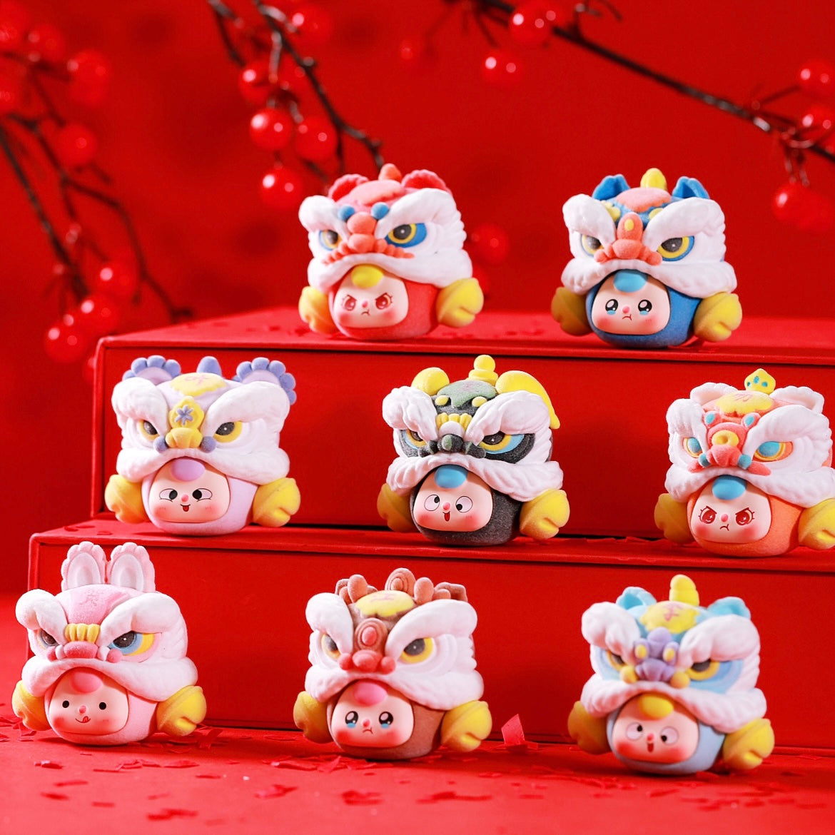 Baby Three The Hundred Surnames- Longxing dayun Bean Series PVC Figuri ...